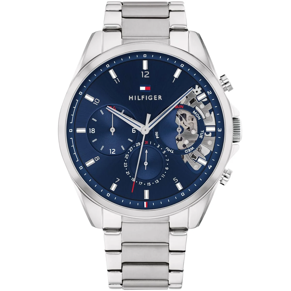 Tommy Hilfiger Baker Men's Watch 1710448 Blue Dial Silver Stainless Steel Bracelet