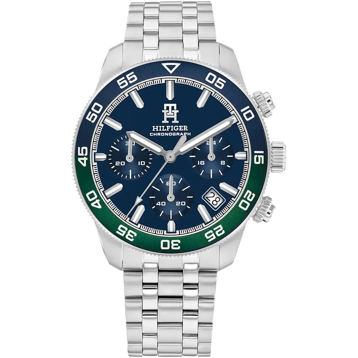 Tommy Hilfiger TH85 Chronograph Men's Watch 1792185 Blue Dial Silver Stainless Steel Bracelet