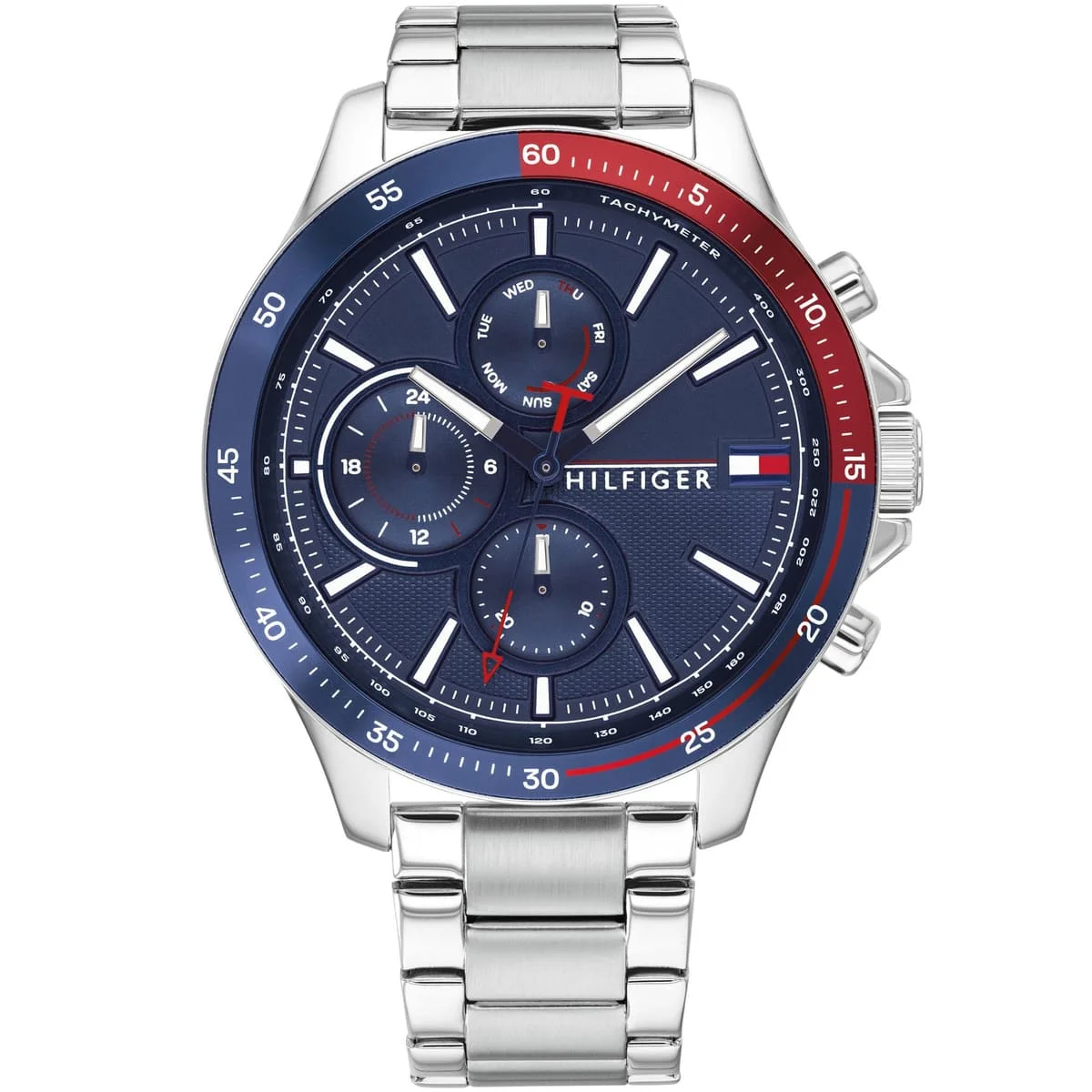 Tommy Hilfiger Bank Men's Watch 1791718 Blue Dial Silver Stainless Steel Bracelet