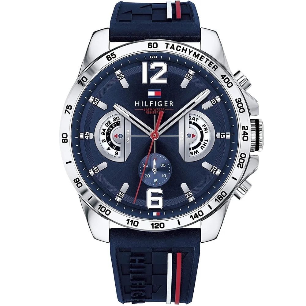 Tommy Hilfiger Decker Men's Watch 1791476 Navy Dial Navy Silicone Strap