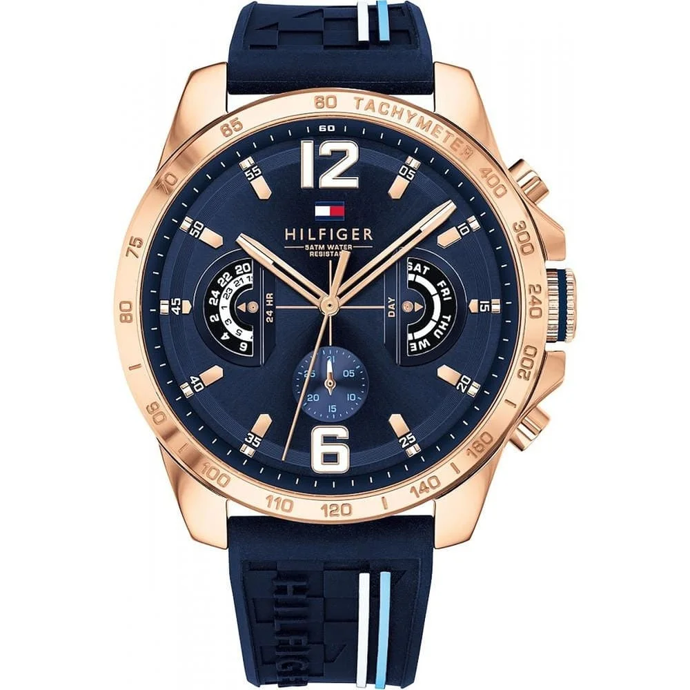 Tommy Hilfiger Decker Men's Watch 1791474 Navy Dial Navy Silicone Strap