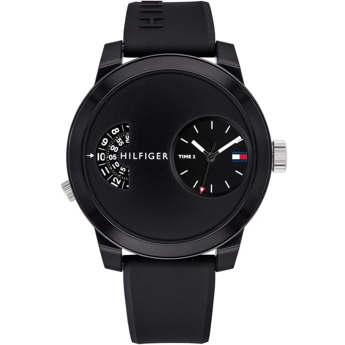 Tommy Hilfiger Denim Men's Watch 1791555 Black Dial Black Silicone Strap