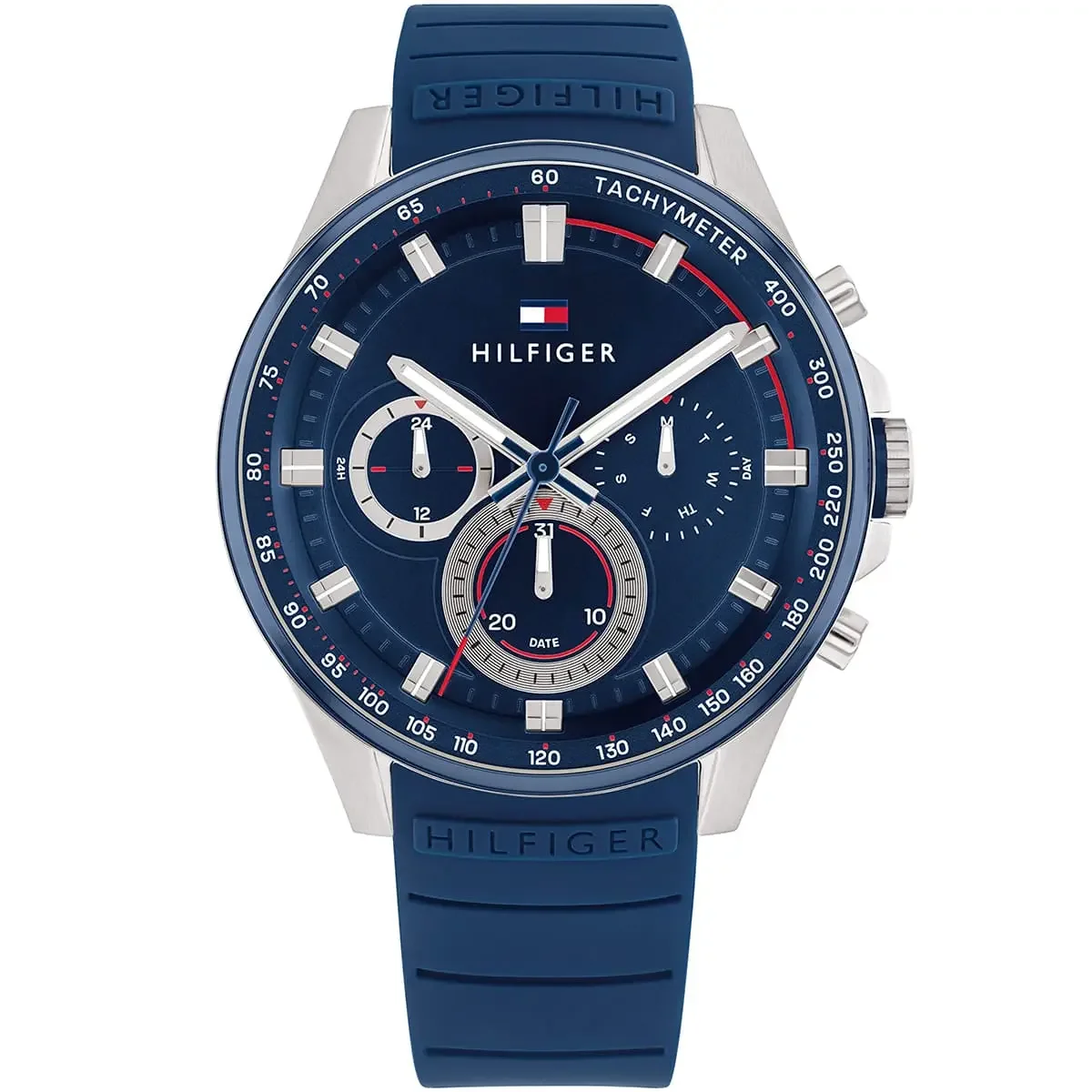 Tommy Hilfiger Max Men's Watch 1791970 Blue Dial Blue Silicone Rubber Strap