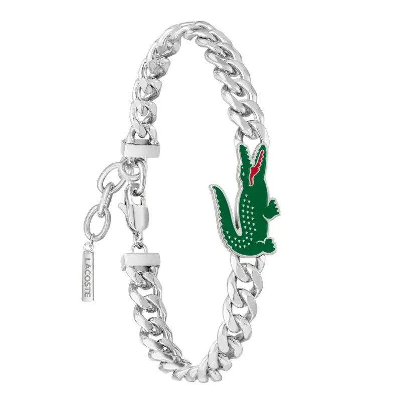 Lacoste Men's Arthor Jewelry Stainless Steel Adjustable Bracelet, Fashionable, For an Everyday Look