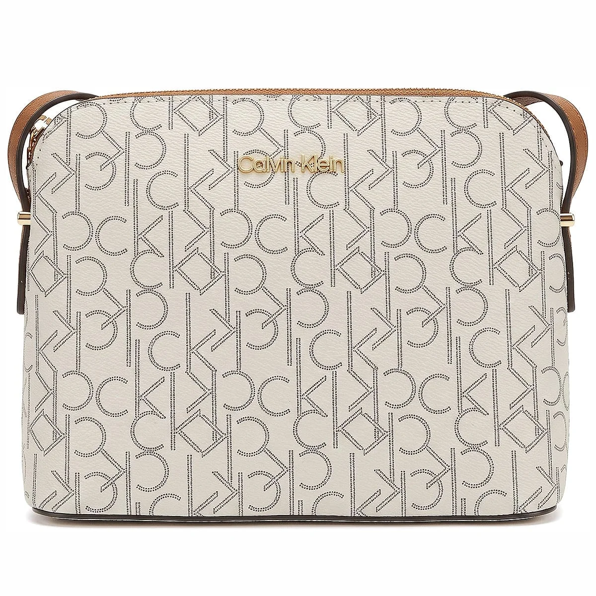 CALVIN KLEIN Vanilla – Khaki – Caramel Embossed Women Crossbody Bag