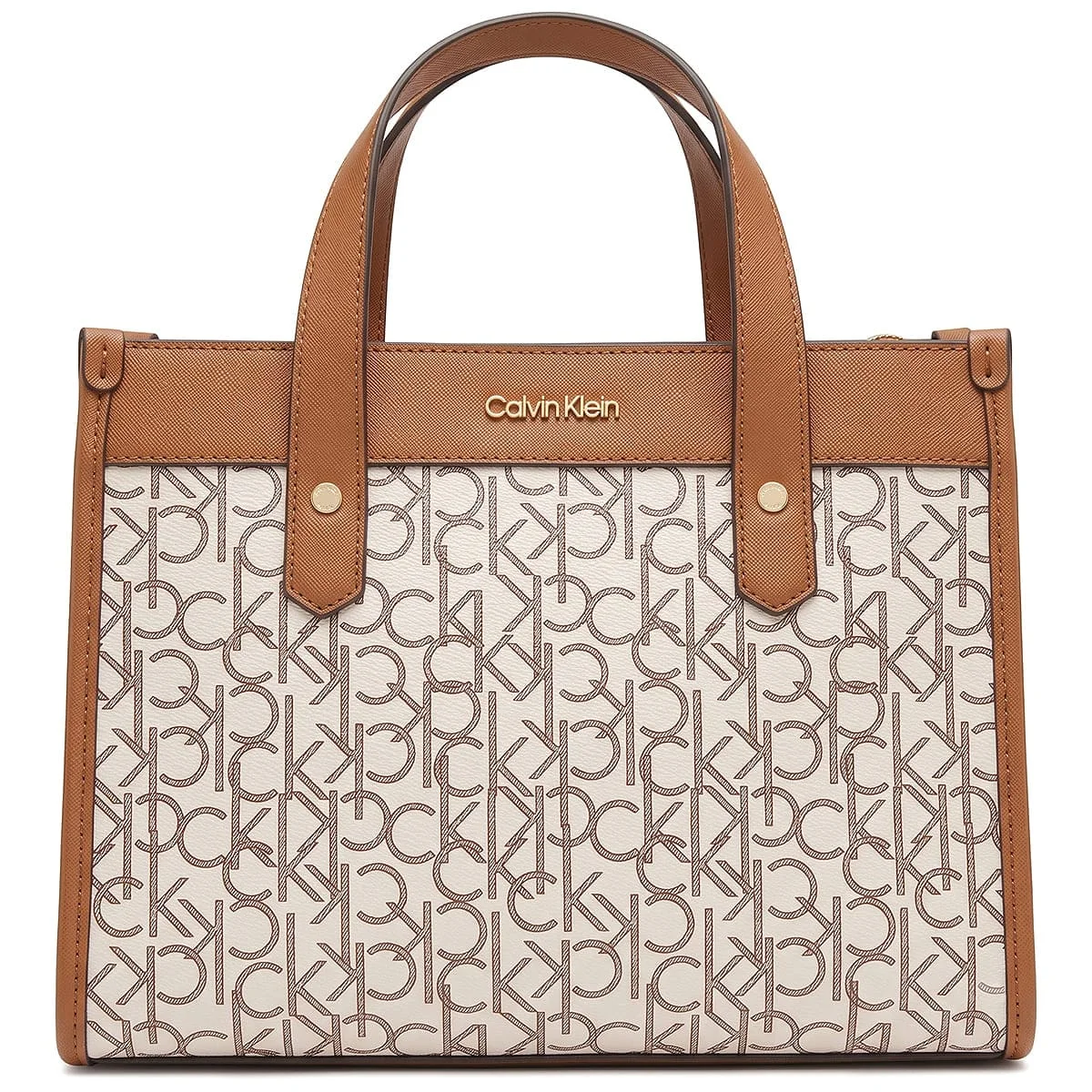CALVIN KLEIN Brown – Khaki – White Women Shoulder Bag