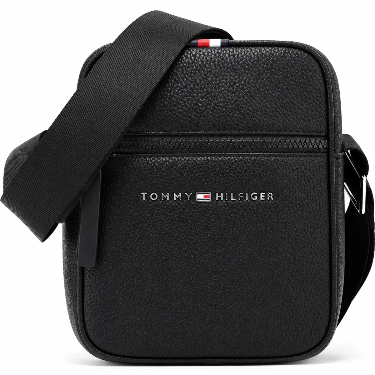 Tommy Hilfiger Messenger Bag Black Leather