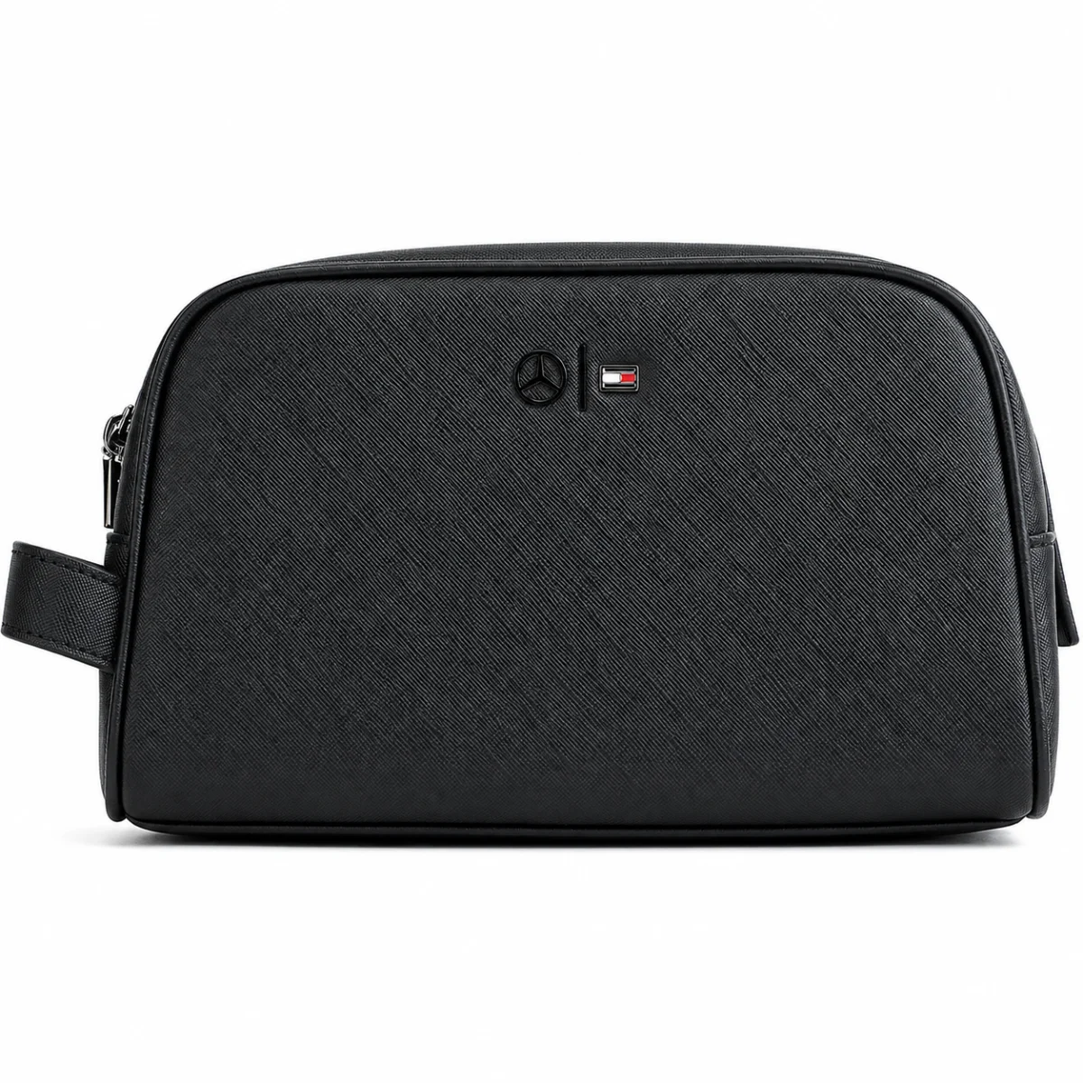 Mercedes Benz Tommy Hilfiger Black Leather Wash Bag For Men