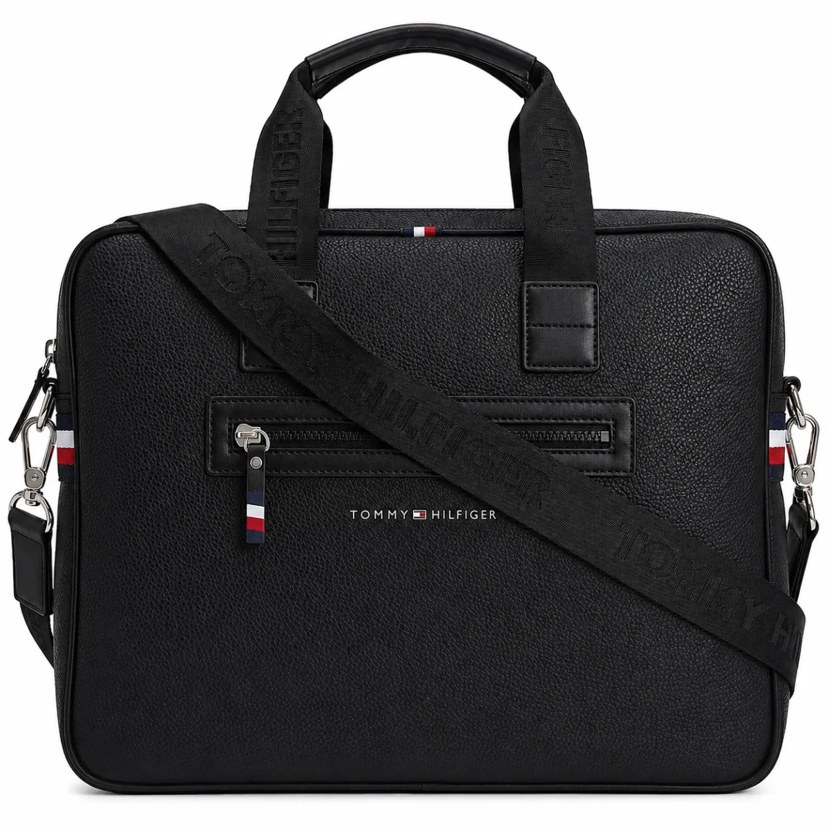 Tommy Hilfiger Men’s Black Textured Briefcase
