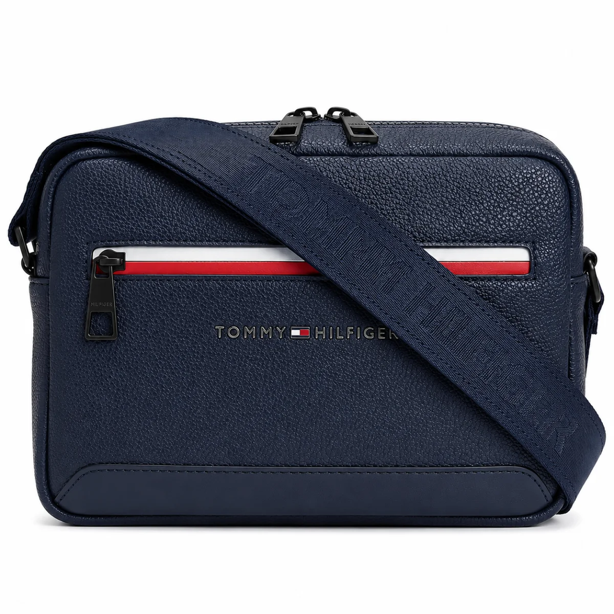 Tommy Hilfiger Men’s Navy Blue Pebbled Crossbody Bag
