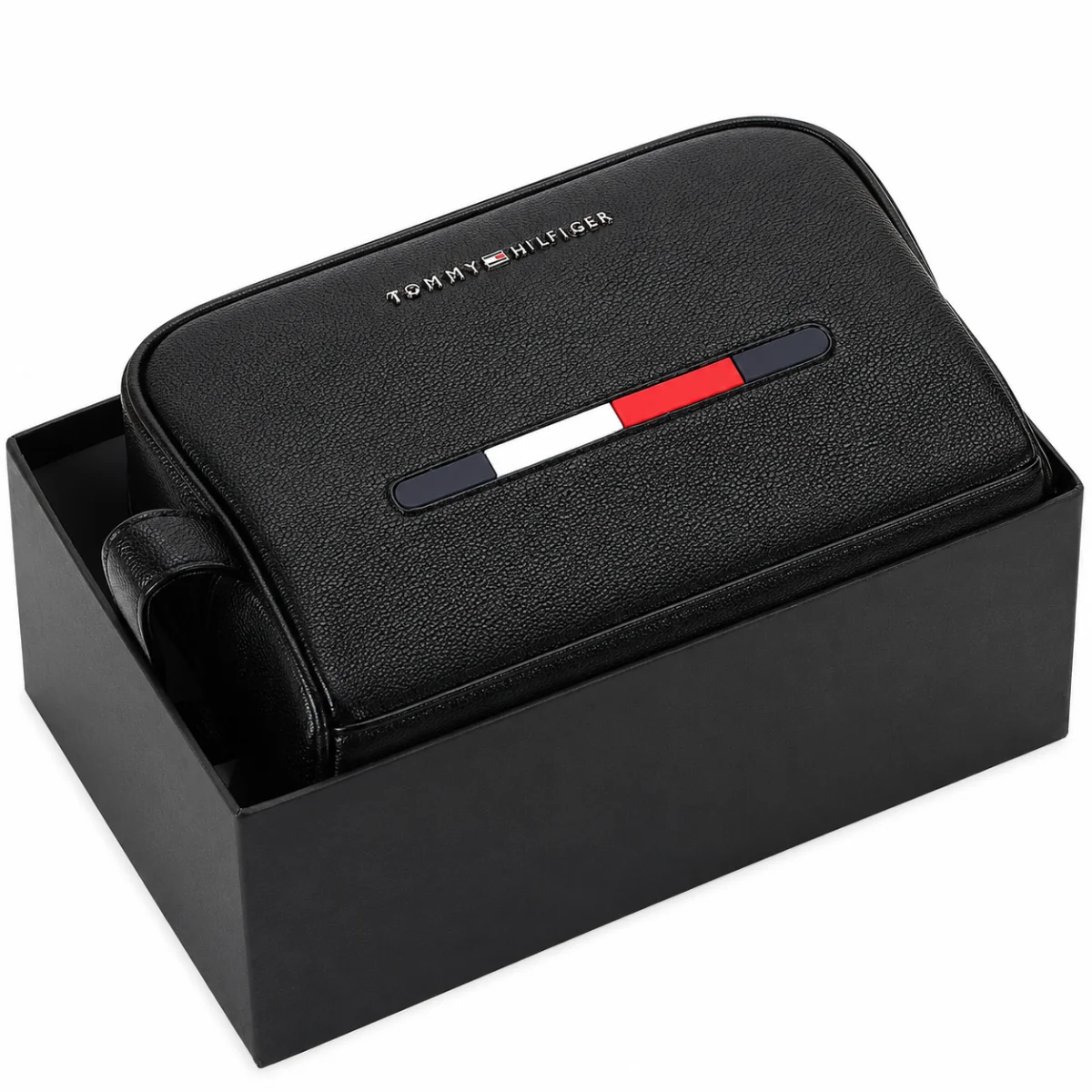 Tommy Hilfiger Leather Black Handbag For Men Gift Box