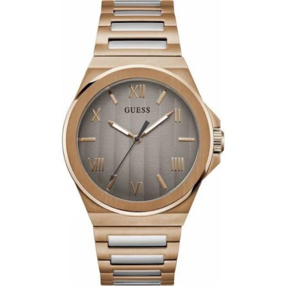 GUESS Vinyl Men's Rose Gold Grey Watch GW0789G3