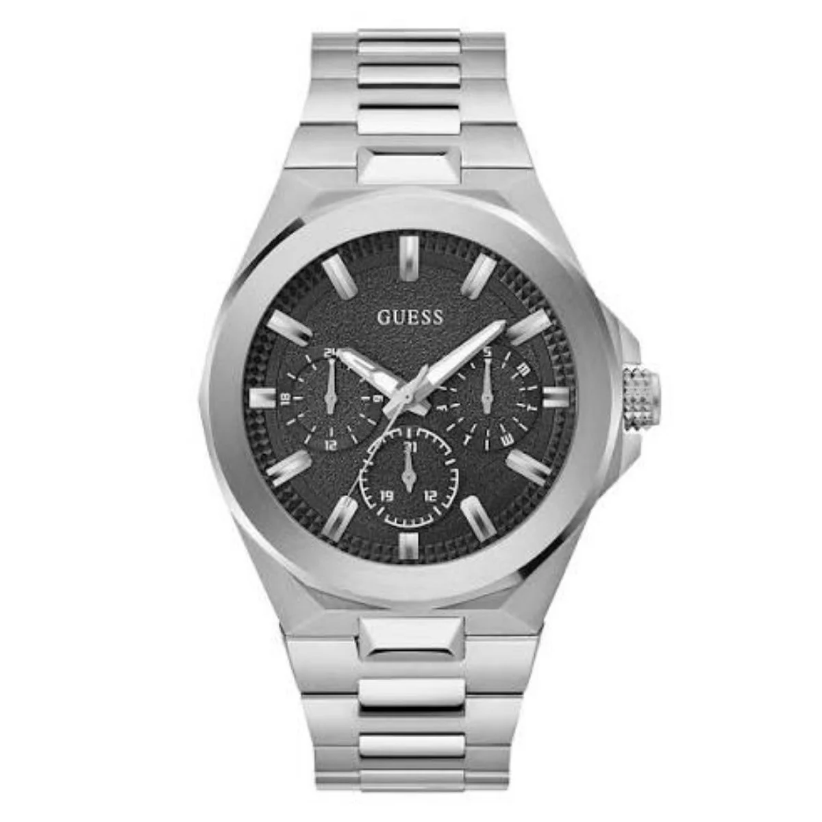 GUESS Dashboard Men's Silver Black Watch GW0798G1