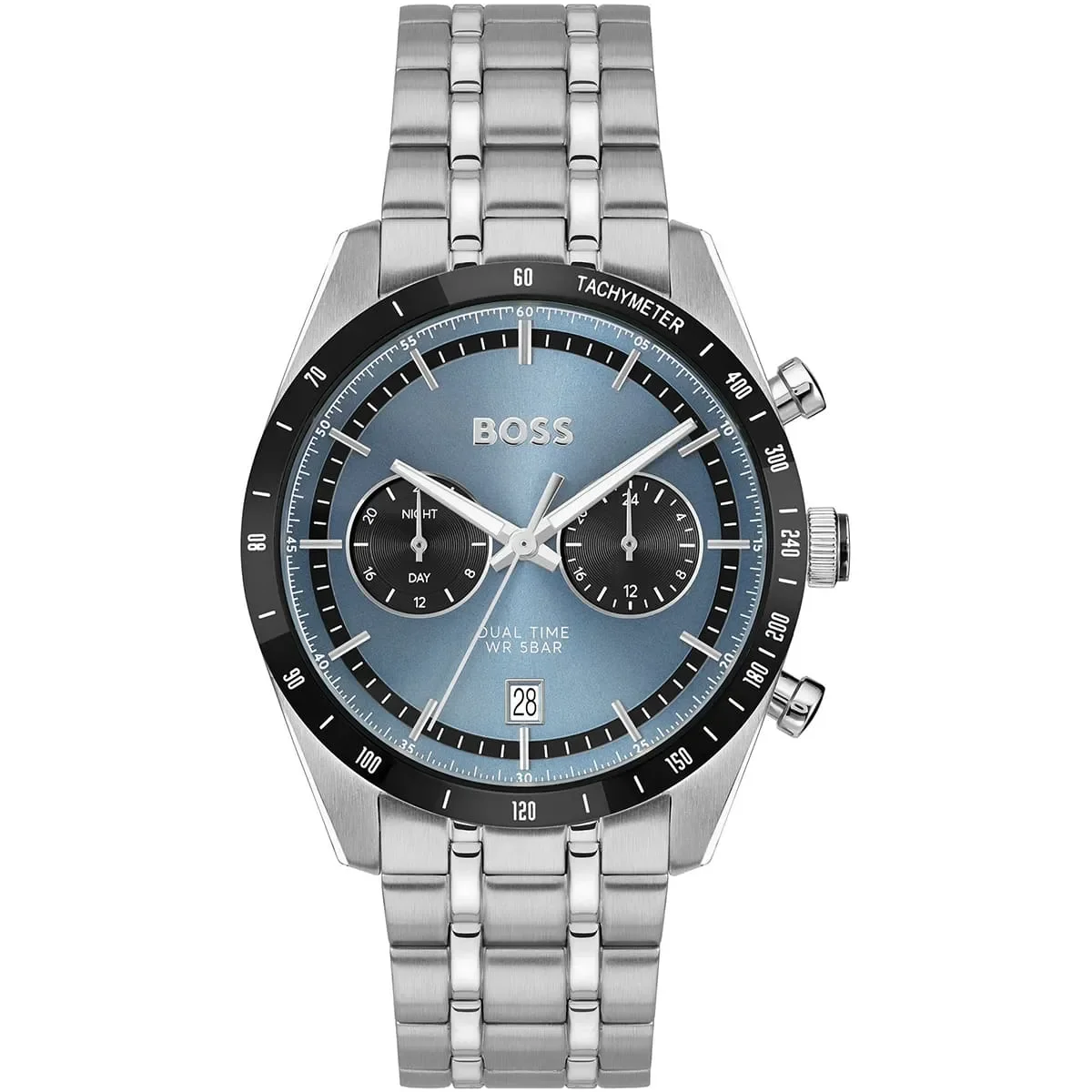 Hugo Boss Watch For Men Silver Band & Blue Dial 1514286