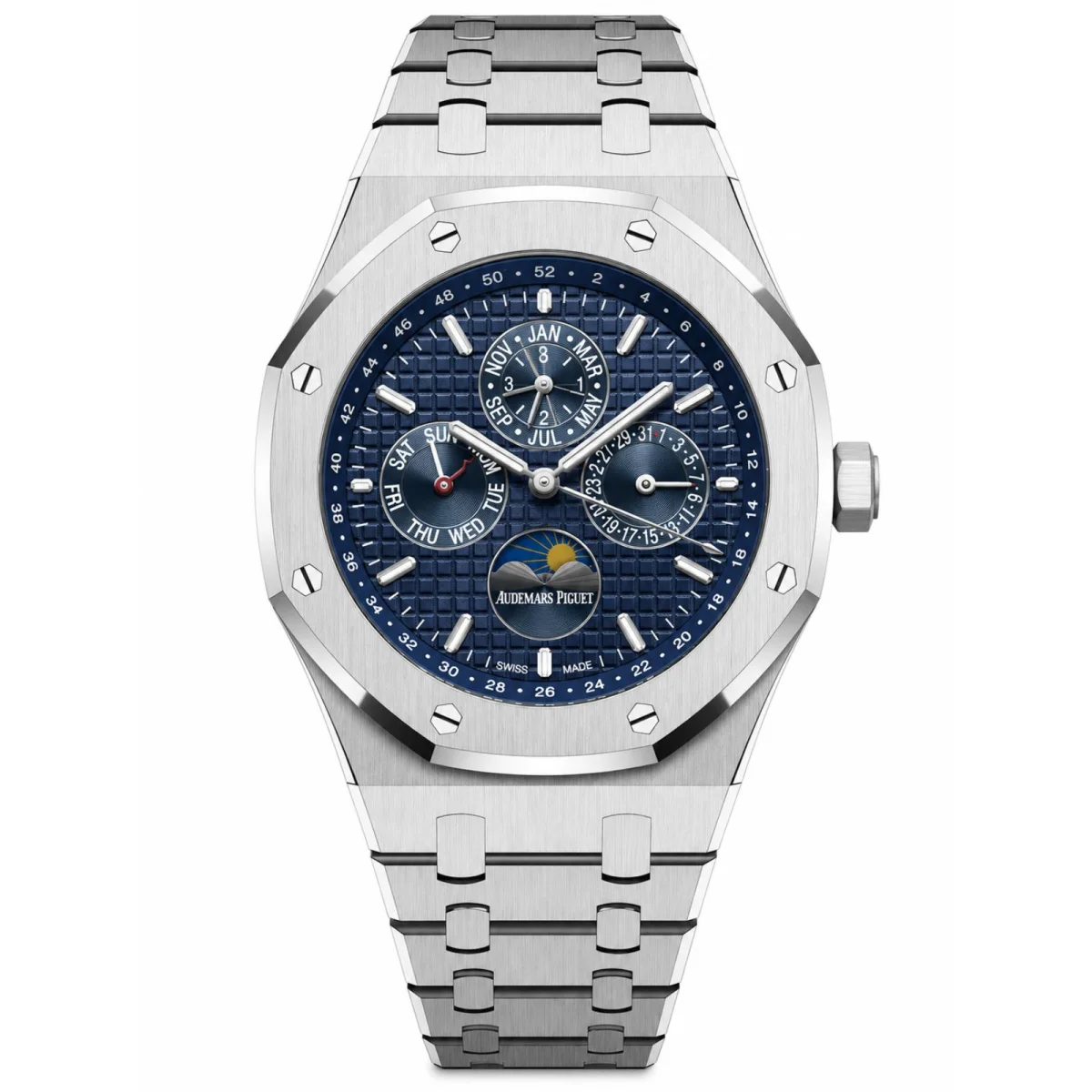 Audemars Piguet Royal Oak Perpetual Calendar Automatic Stainless Steel Blue Dial Watch