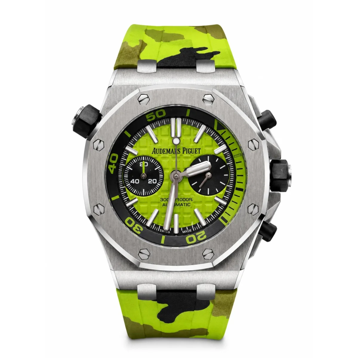Audemars Piguet Royal Oak Offshore Diver Chronograph Automatic Green Camouflage Strap Watch