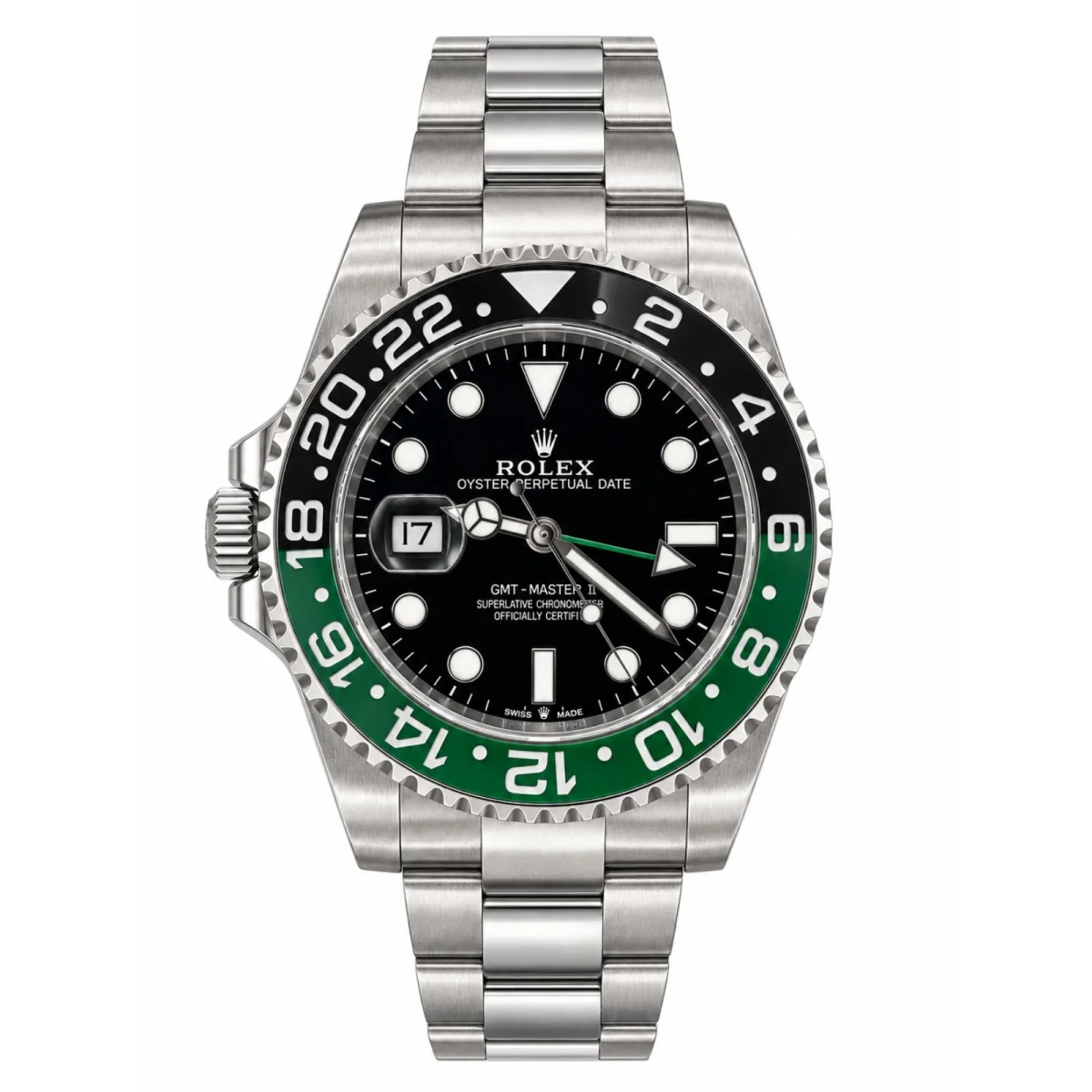 Rolex GMT-Master II Automatic Black Dial Green & Black Bezel Stainless Steel Watch