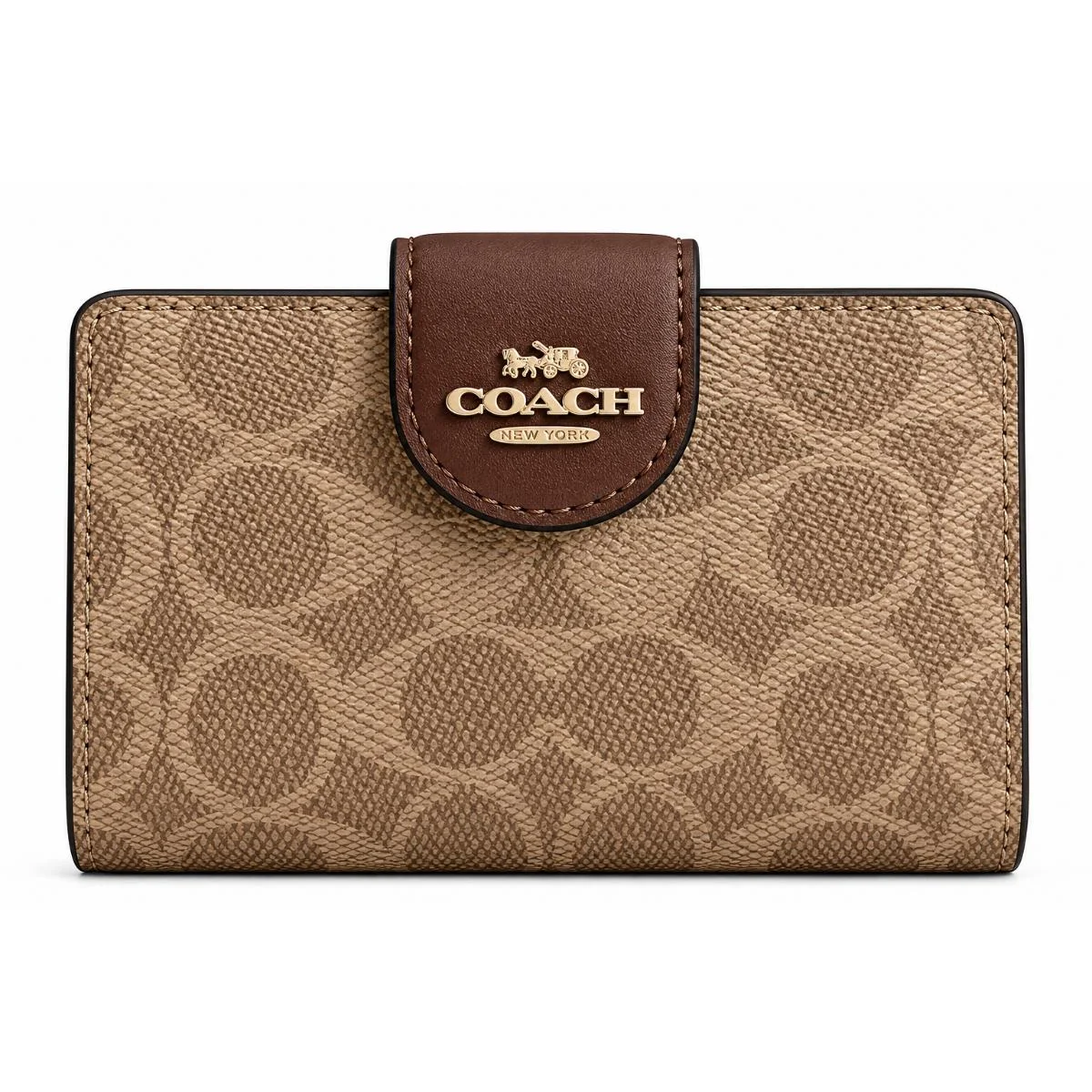 COACH Women’s Signature Canvas Medium Corner Zip Wallet CW786