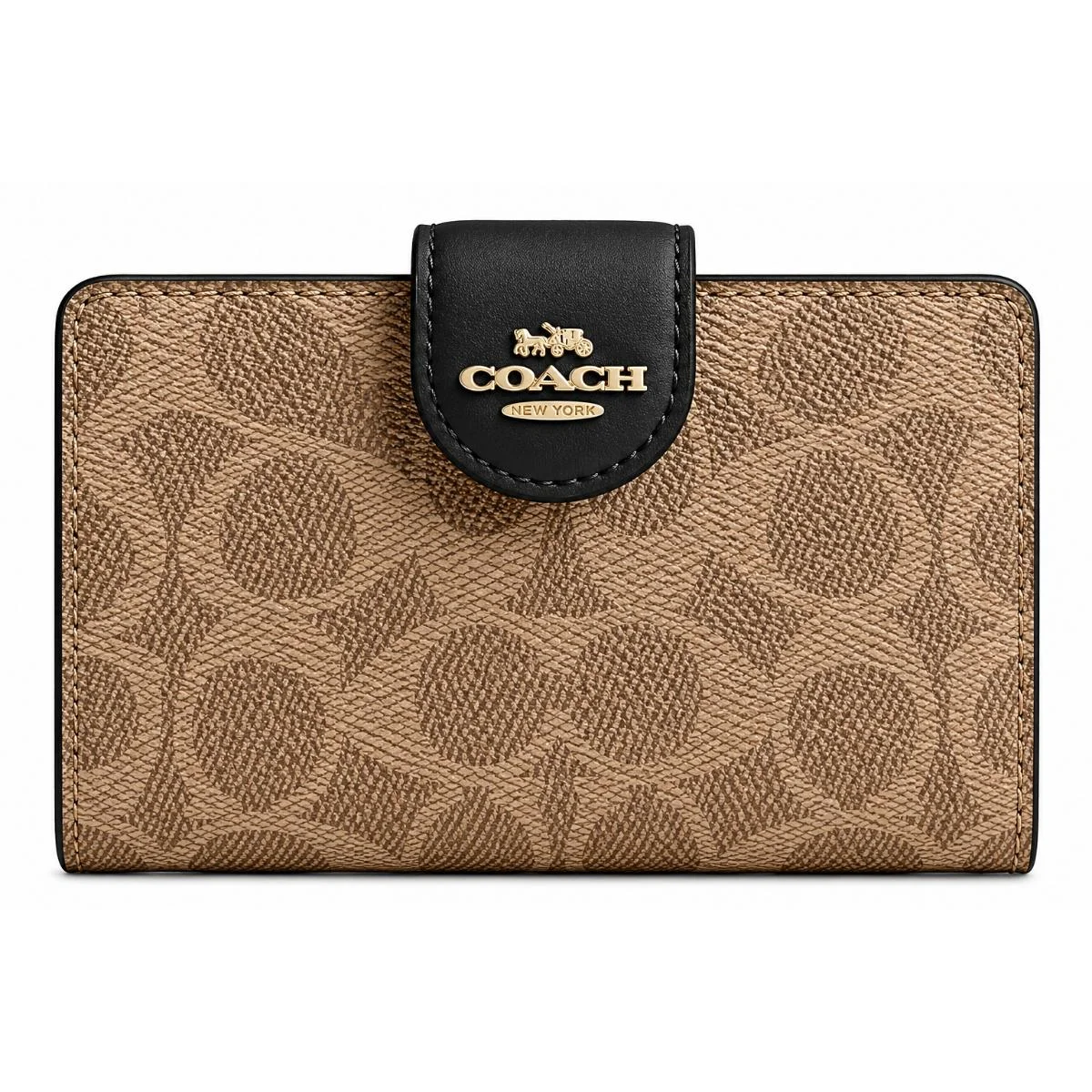 COACH Women’s Signature Canvas Floral Leaf Medium Wallet CW786