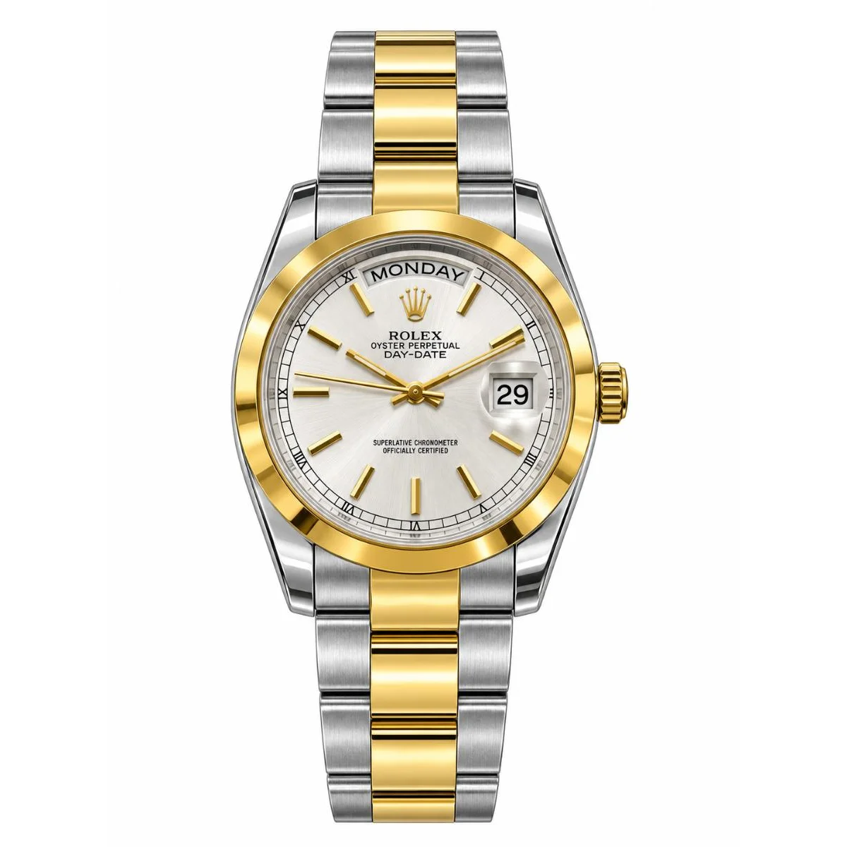 Rolex Day-Date 40 Two-Tone Gold & Stainless Steel White Dial Watch