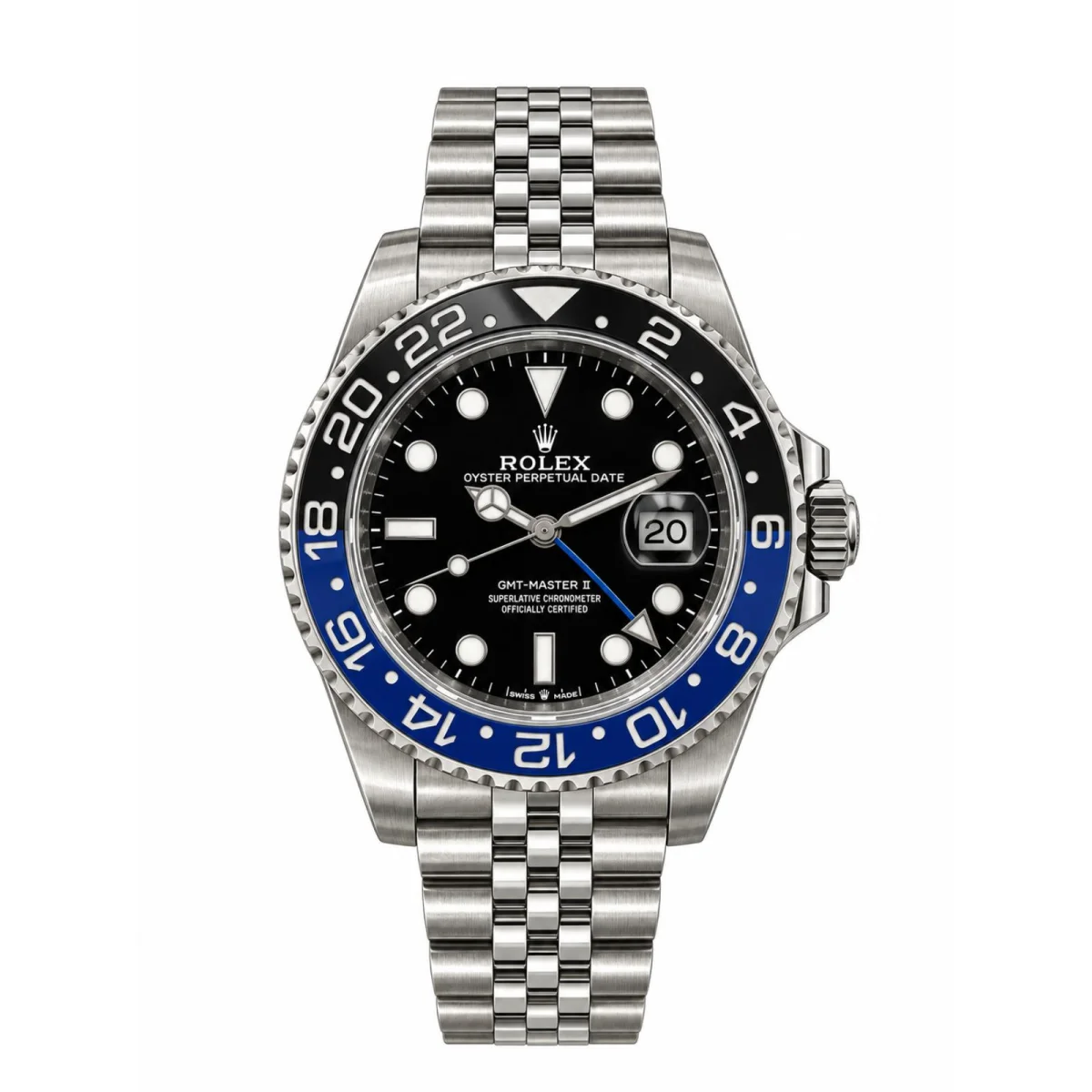 Rolex GMT-Master II Automatic Stainless Steel Black Dial Blue & Black Bezel Watch