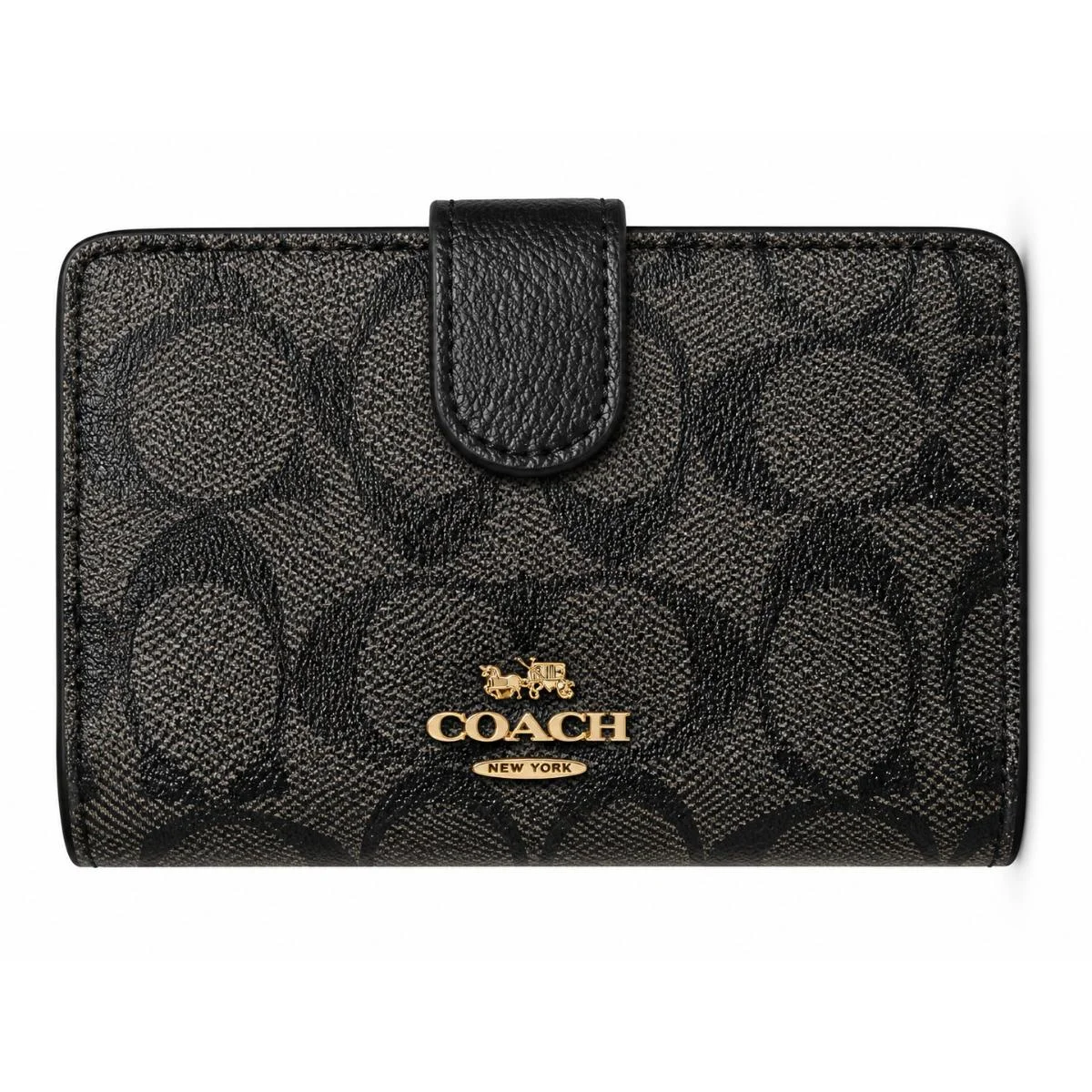 Coach Men’s Signature Canvas Bifold Wallet – Black & gray F53562