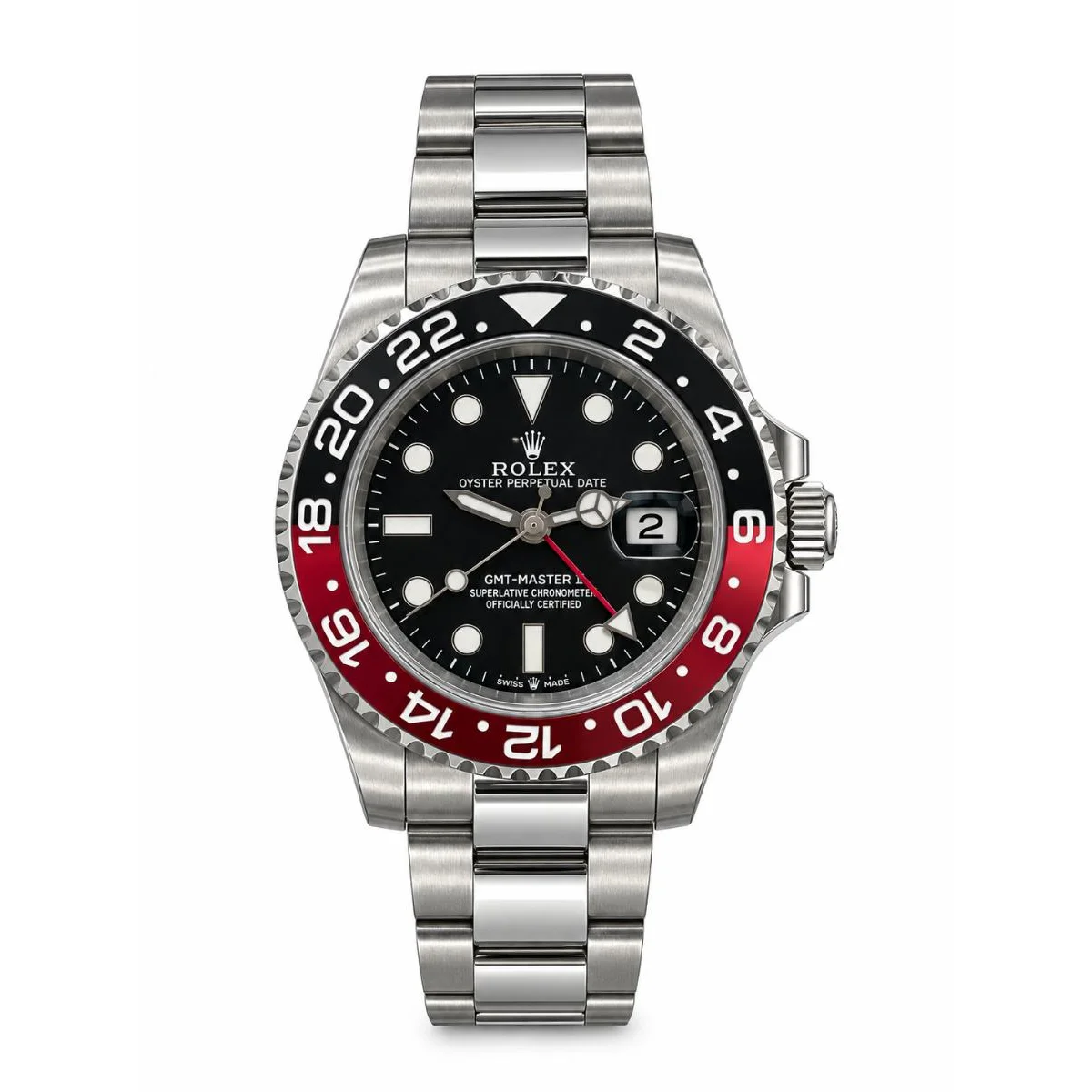 Rolex GMT-Master II Automatic Black Dial Red & Black Bezel Stainless Steel Watch