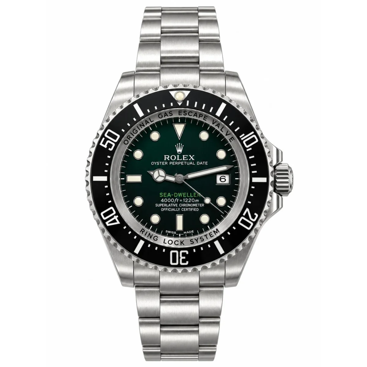 Rolex Sea-Dweller Automatic Stainless Steel Green Dial Black Bezel Watch