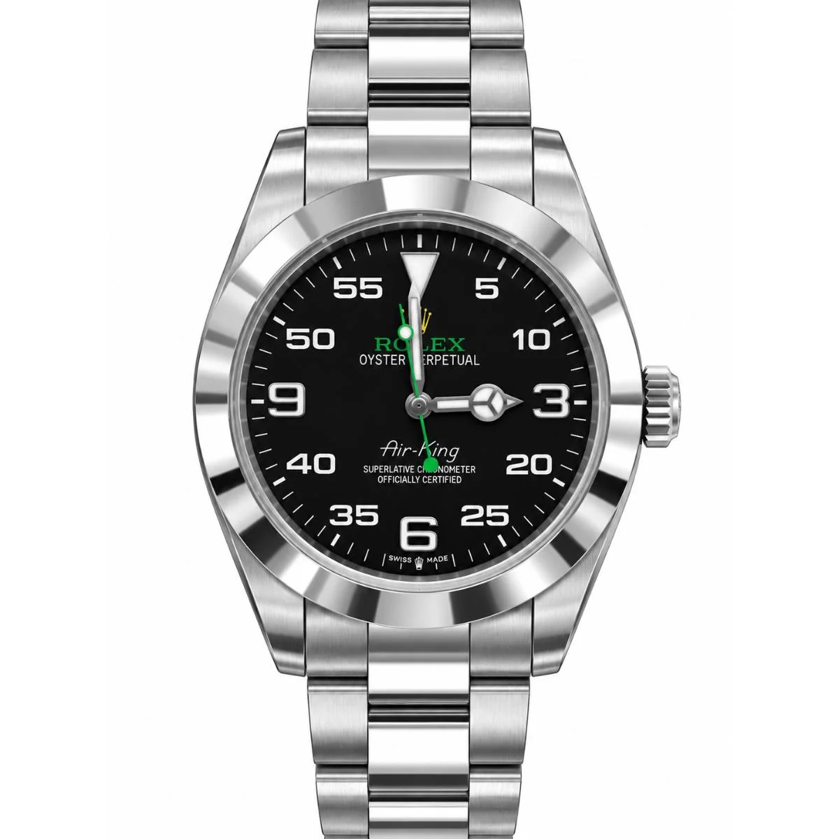 Rolex Air-King Oyster Perpetual Watch For Men – Black Dial 40mm
