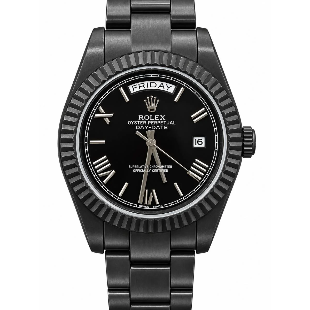 Rolex Oyster Perpetual Day-Date 40 Battery Full Black Watch For Men