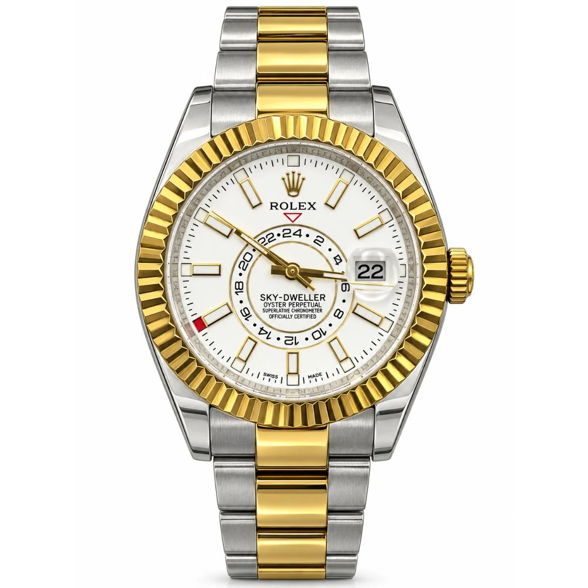 Rolex Sky-Dweller 42mm Automatic Watch For Men – White Dial Two Tone