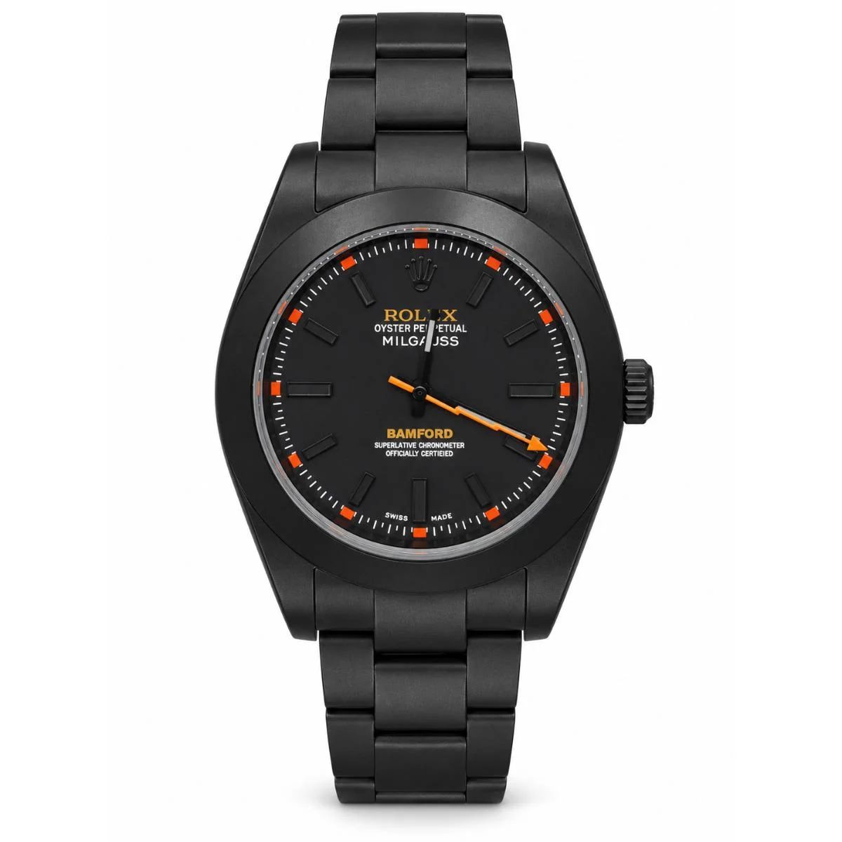 Rolex Milgauss Custom Bamford Edition Watch For Men – Black & Orange