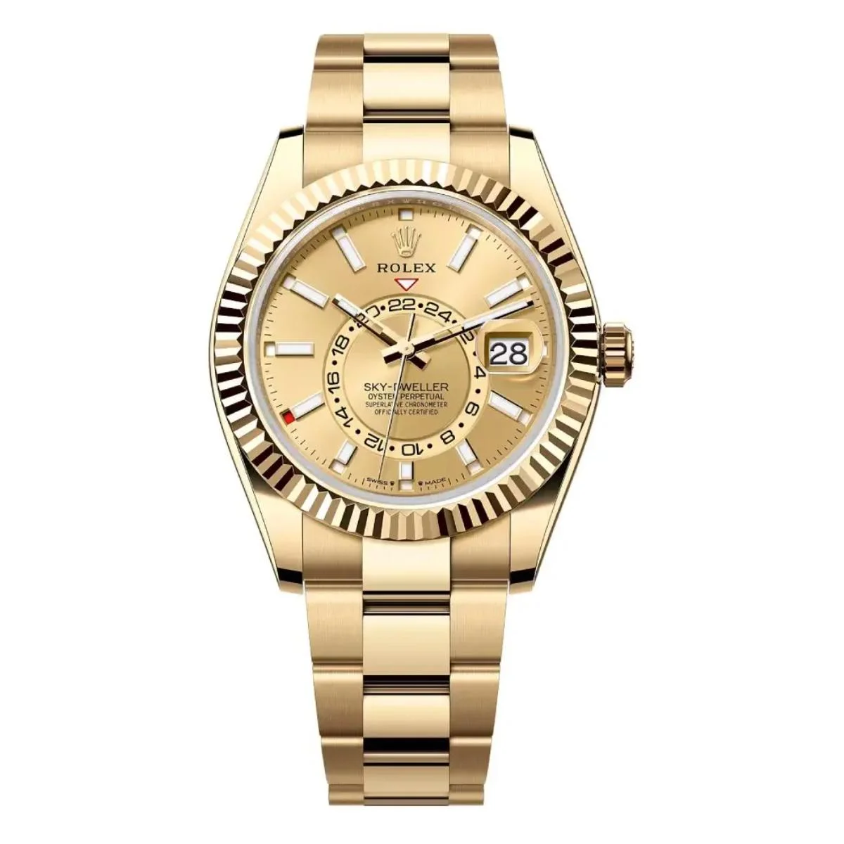 Rolex Sky-Dweller 42mm Automatic Champagne Dial Watch For Men