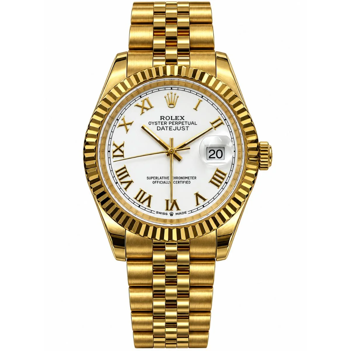 Rolex Lady-Datejust 28mm Automatic White Roman Dial Watch For Women