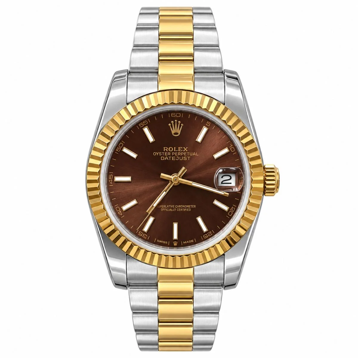 Rolex Datejust II 41mm Chocolate Dial Two Tone Watch For Men