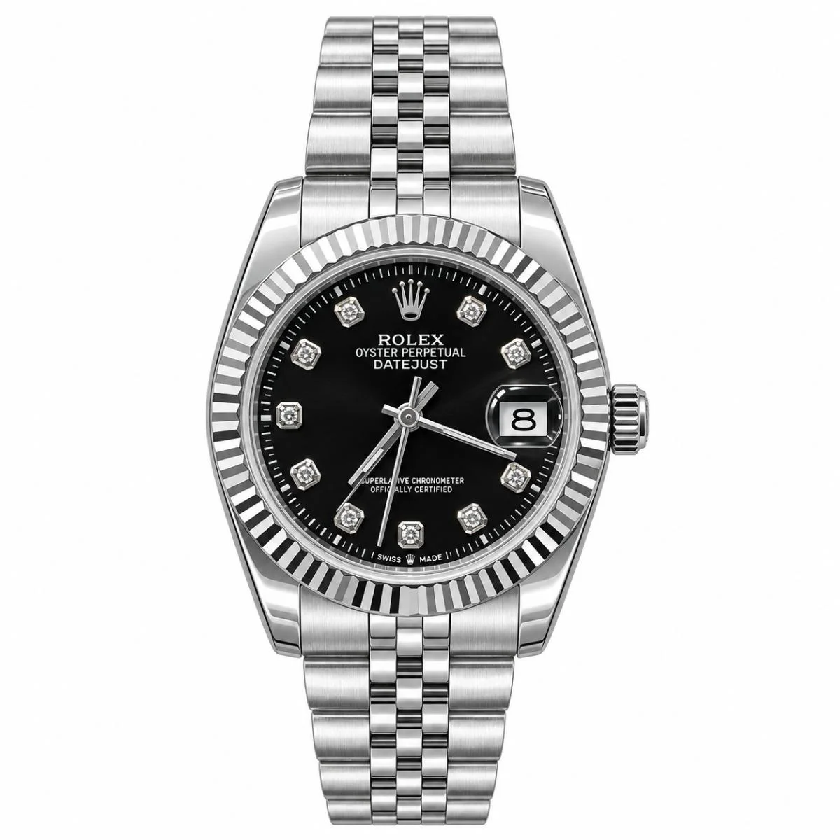 Rolex Datejust 31mm Black Stone Dial Watch For Women