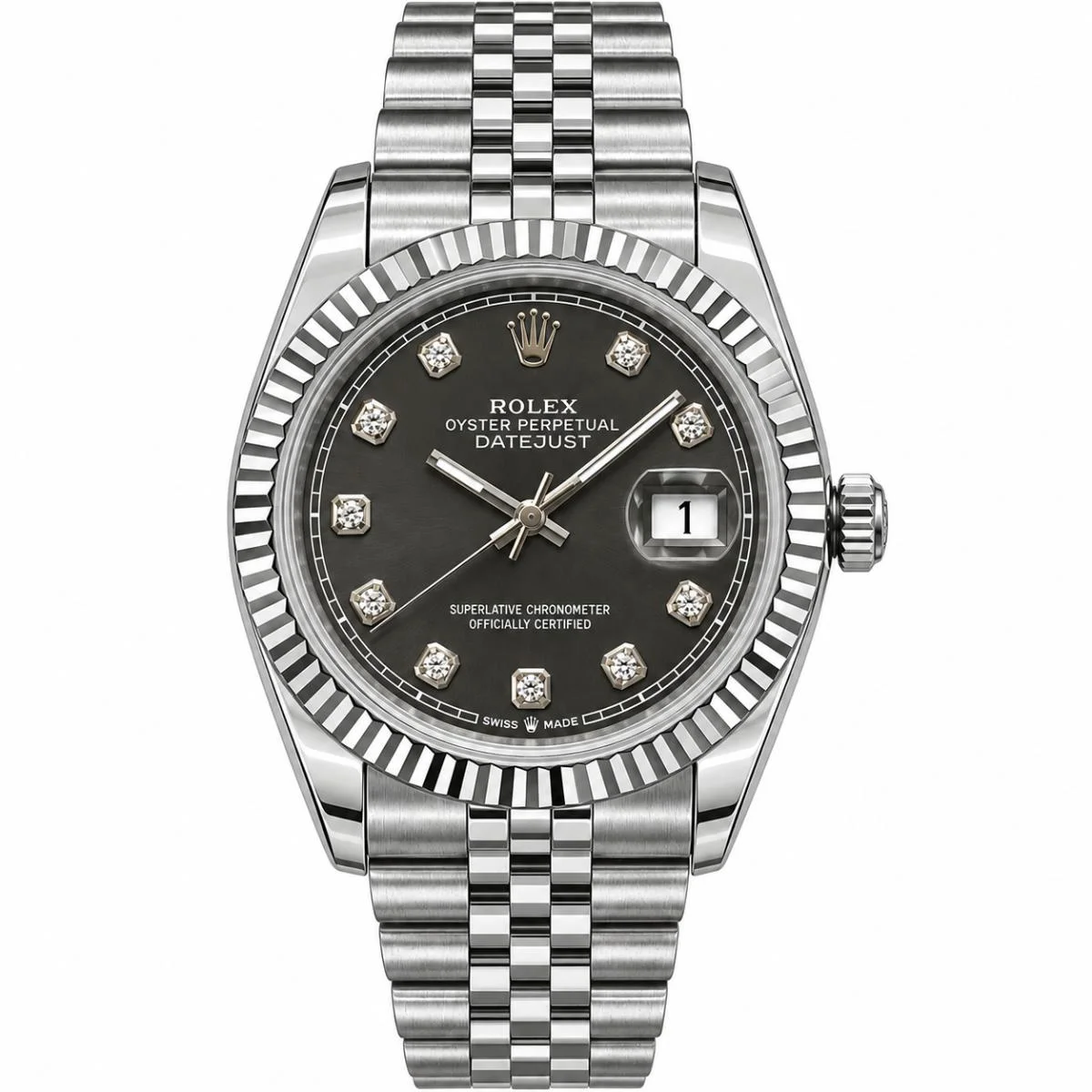 Rolex Datejust 38mm Dark Gray Stone Dial Watch For Women