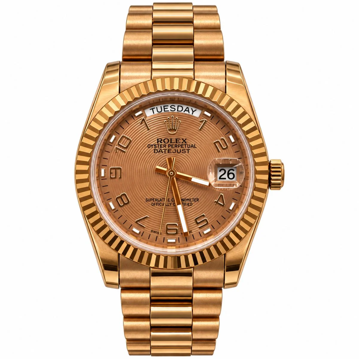 Rolex Day-Date Gold Bronze Dial Unisex Watch