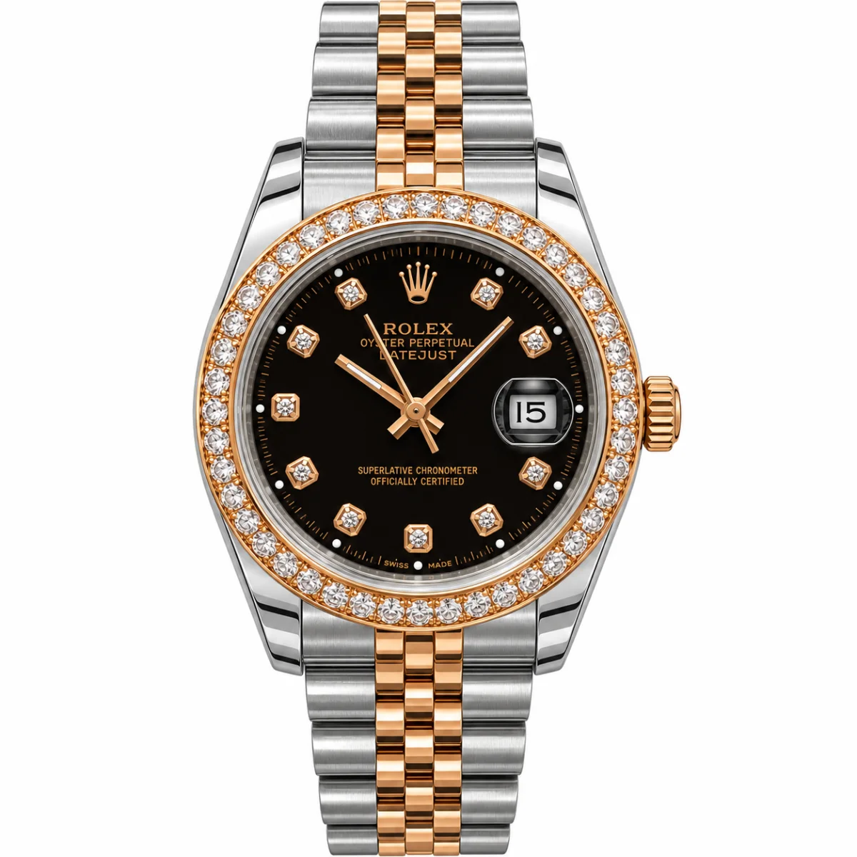 Rolex Datejust 36mm Black Stone Dial Watch For Women