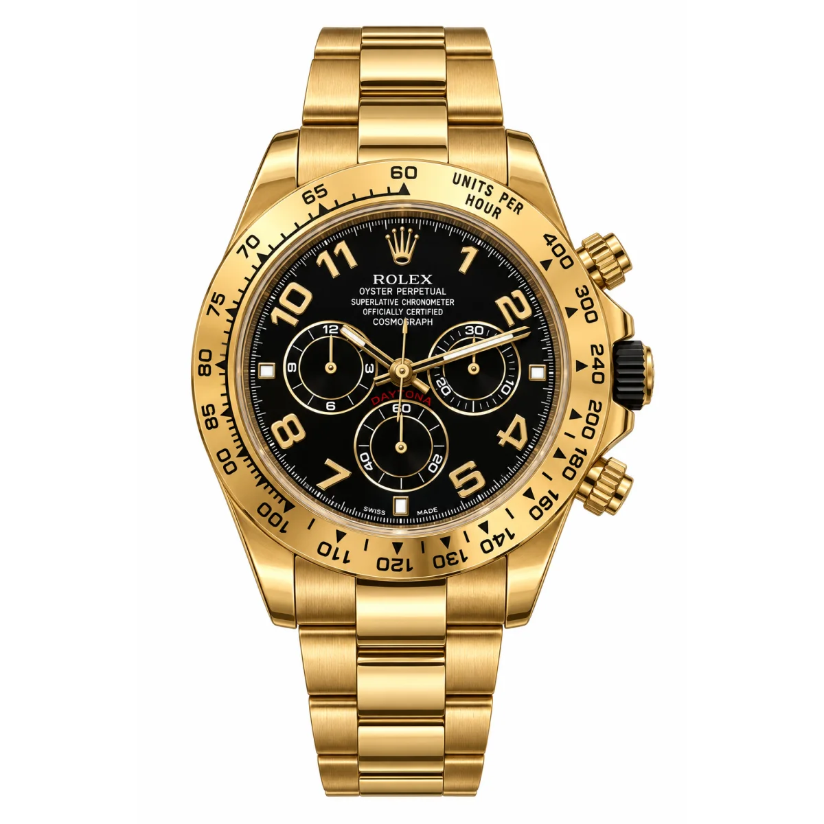 Rolex Cosmograph Daytona Automatic 40mm Gold Watch For Men – Black Dial