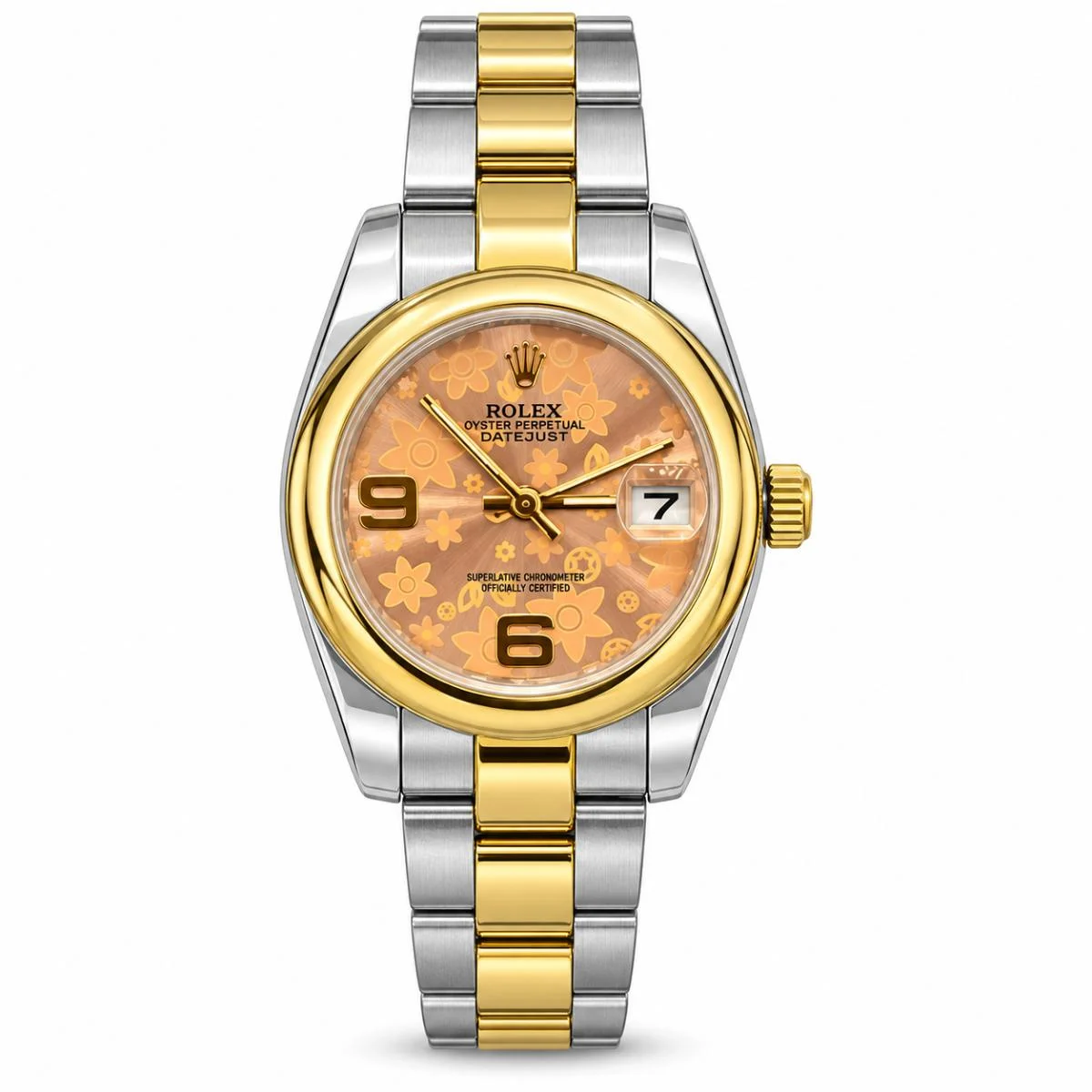 Rolex Lady-Datejust 31 Champagne Floral Dial Watch