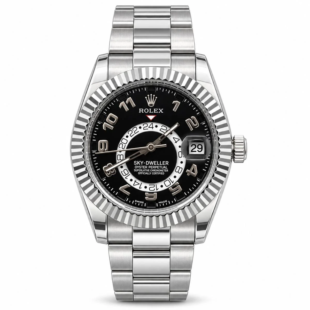 Rolex Sky-Dweller 42 Black Dial Watch For Men