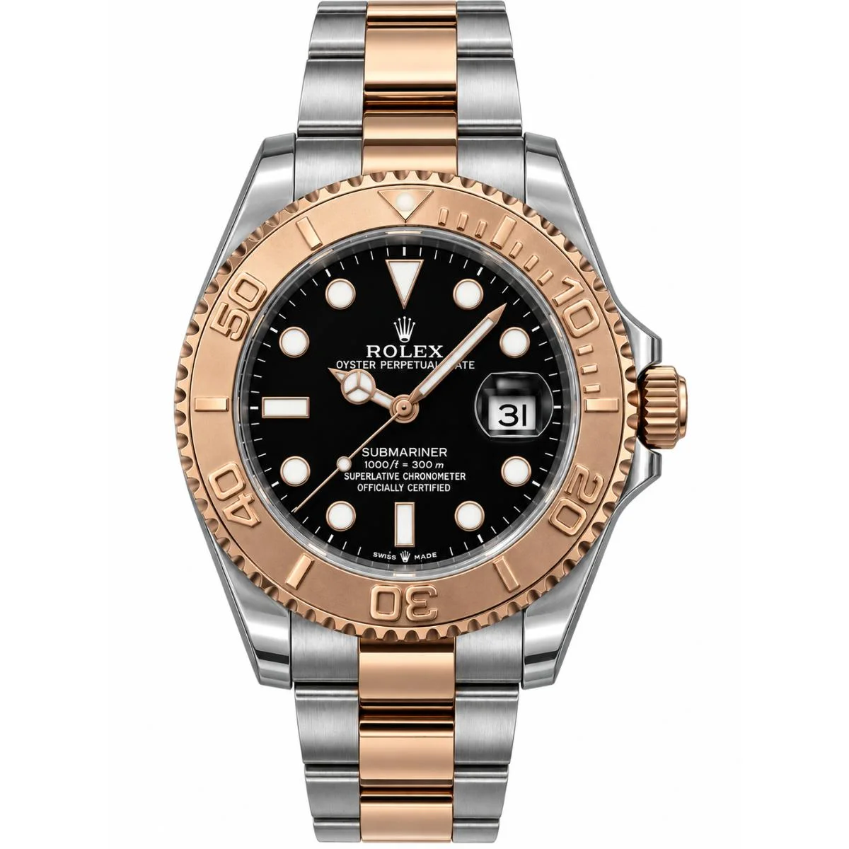 Rolex Yacht-Master 40 Black Dial Two-Tone Watch For Men