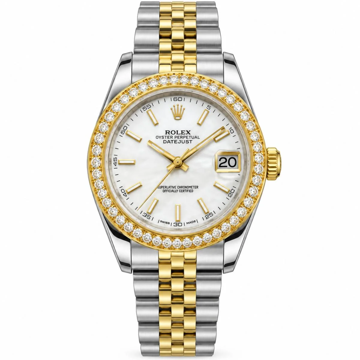 Rolex Datejust 36 Two-Tone White Dial Watch For Women