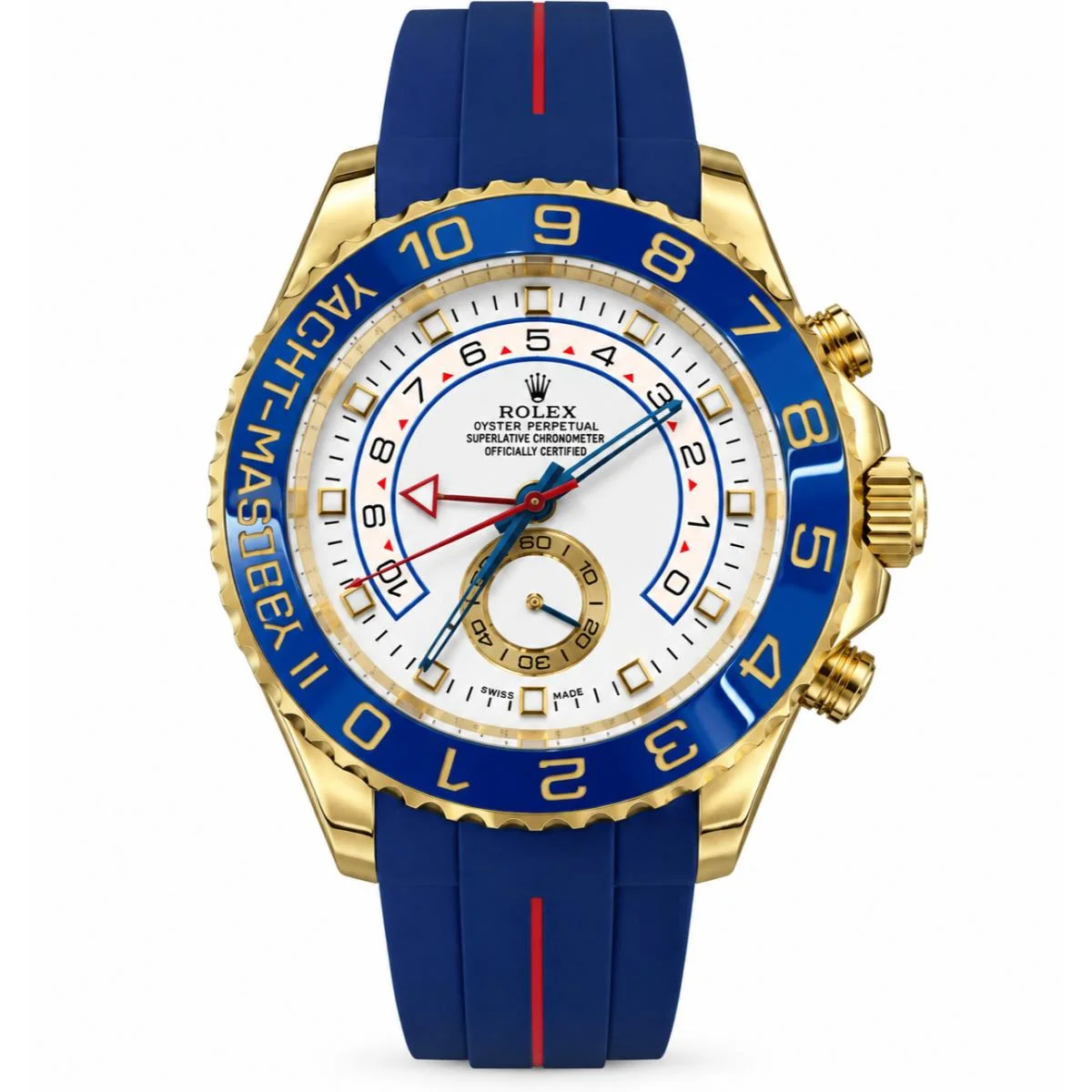 Rolex Yacht-Master II 116688 Automatic Gold Blue Rubber Watch For Men