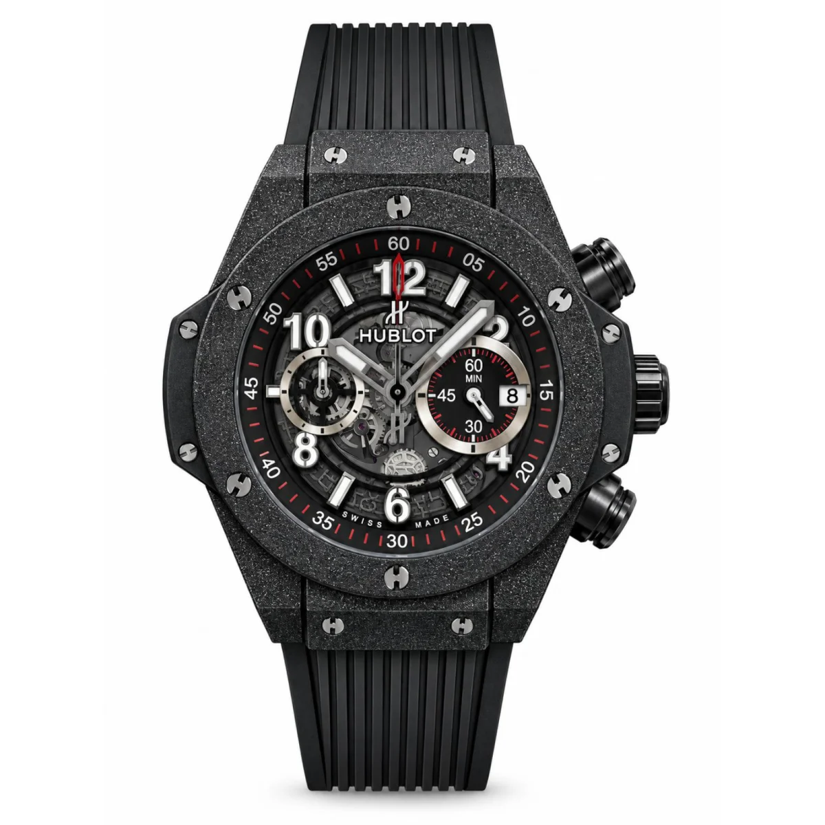 Hublot Big Bang Unico Skeleton Black Chronograph Rubber Strap Watch